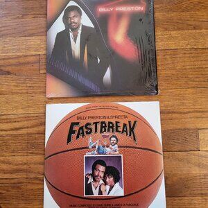 BILLY PRESTON Record LOT x2 Late At Night and Fastbreak LP Motown Funk Soul LPB